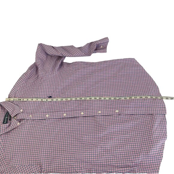 Mens Ralph Lauren Long Sleeve Button Down Gingham Check Shirt Size XL Pink Blue - Picture 6 of 8